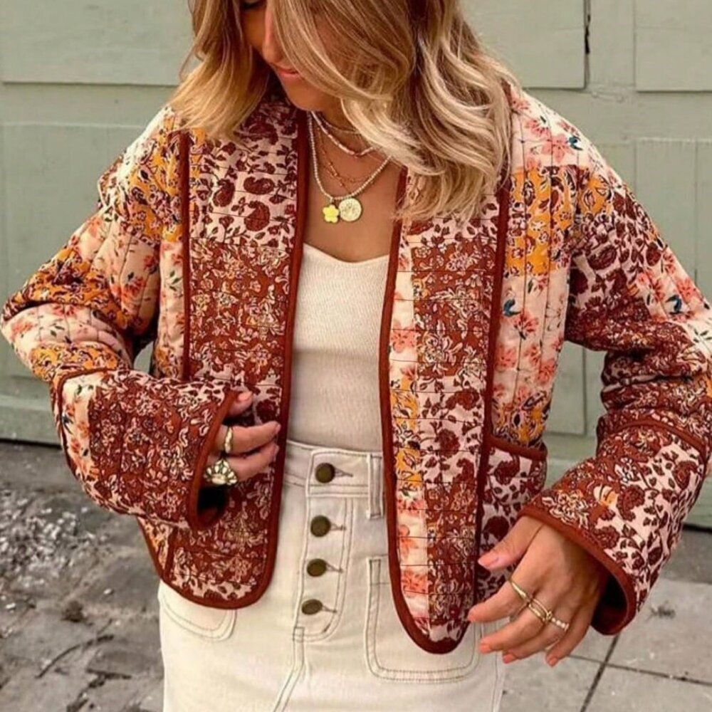 Casual Women's Vacation Floral Printed Colorful Printed Quilted Pl